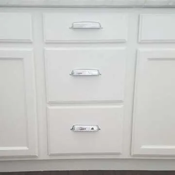 Southern Hills Polished Chrome Drawer Pulls - 5 inch Screw Spacing - 6 1/4" Total Length - Chrome Cup Pulls, Bin Pulls, Bright Chrome Cabinet Hardware, SHKM004-CHR-5