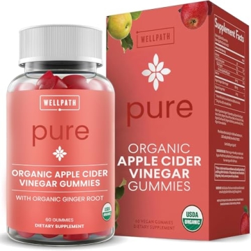 WellPath Pure Organic Apple Cider Vinegar Gummies from The Mother | USDA ACV Gummy with Ginger for G...