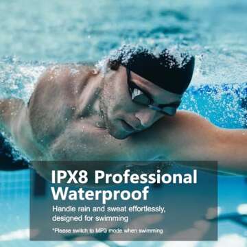 Dnniakm Swimming Headphones,Bone Conduction Headphones Bluetooth 5.4,IPX8 Waterproof,32G Memory Spor...