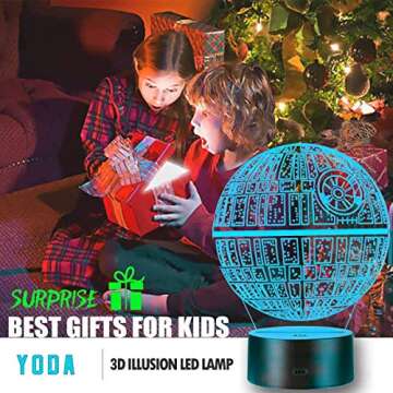 3D Star Wars Lamp -3 Patterns Night Light with Timing Remote Control and 16 Color Changing Decor lamp, Star Wars Toys Birthday and Christmas Gifts for Boys Men Kids Fans
