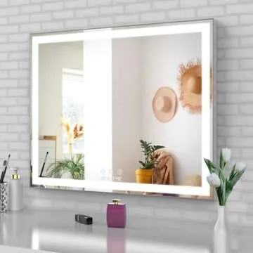 Elegant LED Lighted Vanity Mirror with 10X Magnifying Mirror