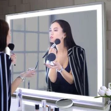 Elegant LED Lighted Vanity Mirror with 10X Magnifying Mirror