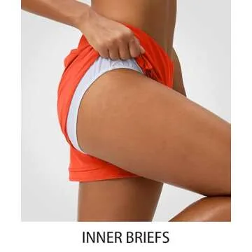 Women's Running Shorts High Waisted Quick-Dry 3 Inch Gym Workout Athletic Shorts for Women with Zipper Pocket(Orange, XL)