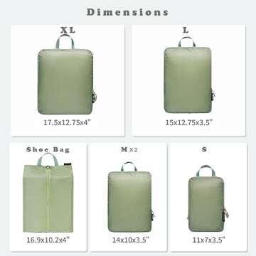 BAGAIL 4 Set/6 Set Ultralight Compression Packing Cubes Luggage Organizers