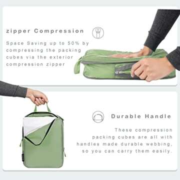 BAGAIL Ultralight Compression Packing Cubes for Travelers