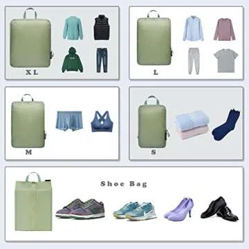 BAGAIL Ultralight Compression Packing Cubes for Travelers