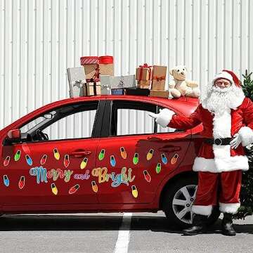 3 Sheets Glow in The Dark Wall Decals - Merry and Bright Wall Stickers - Luminous Christmas Light Bulb Stickers - PVC Window Cling Christmas Party Supplies for Holiday Decoration