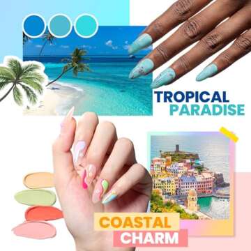 Beetles Gel Nail Polish Kit with U V Light 97Pcs Travel Holiday 45 Colors Gel Polish Set with Nail Stamp Nail Tips Base Top Coat All Season Gel Polish Starter Kit Gift for Women