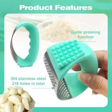 2025 Stainless Steel Garlic Press for Effortless Peeling