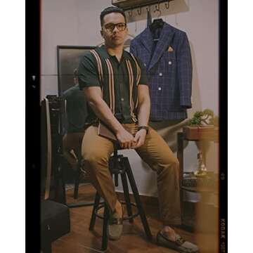 PJ PAUL JONES Mens Retro Striped Polo Shirt Short Sleeve