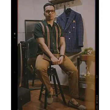 PJ PAUL JONES Mens Retro Striped Polo Shirt Short Sleeve