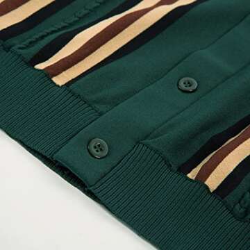 PJ PAUL JONES Mens Retro Striped Polo Shirt Short Sleeve