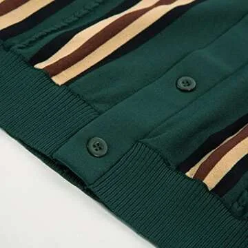 PJ PAUL JONES Mens Retro Striped Polo Shirt Short Sleeve