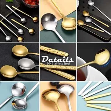 Elegant 9 PCS Stainless Steel Coffee Spoons Set for Drinks