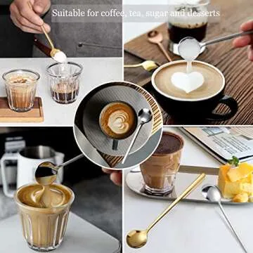 Elegant 9 PCS Stainless Steel Coffee Spoons Set for Drinks