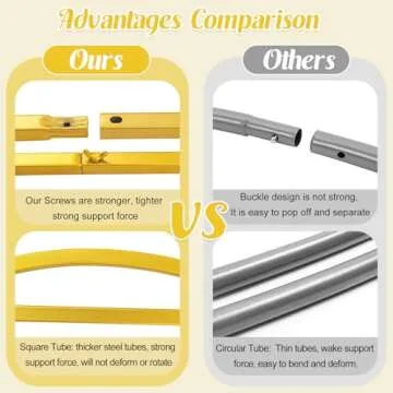 Gold Metal Arch Backdrop Stand 2 Set 7.2FT, 6FT Wedding Arch Stand Arched Door Frame for Birthday Party Baby Shower Ceremony Indoor Outdoor Celebration Decor (7.2FT, 6FT)