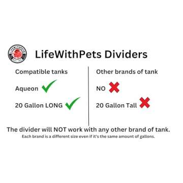 Lifewithpets 20 Gallon Long Aquarium Tank Divider. ONLY Compatible with USA Tank Sizes Listed Below.