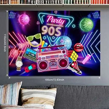 HJINGY 90s Party Decorations Bundle for Ultimate Nostalgia