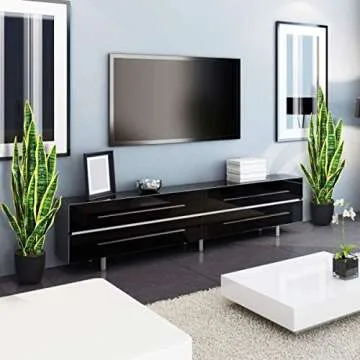 HAPPYGRILL Artificial Plant, 36 Inch Plants in Pot for Indoor Outdoor, Fake Sansevieria Snake Plant ...