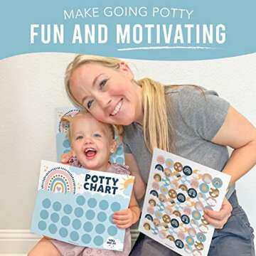 Hadley Designs Boho Potty Training Chart for Toddler Girls - Potty Training Sticker Chart for Girls Potty, Sticker Chart for Kids Potty Training Reward Chart, Kids Reward Chart