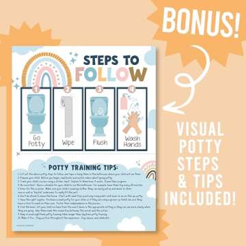 Hadley Designs Boho Potty Training Chart for Toddler Girls - Potty Training Sticker Chart for Girls Potty, Sticker Chart for Kids Potty Training Reward Chart, Kids Reward Chart