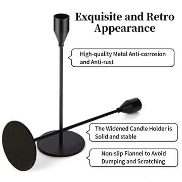 Elegant Oatnauxil Black Candle Holders for All Occasions