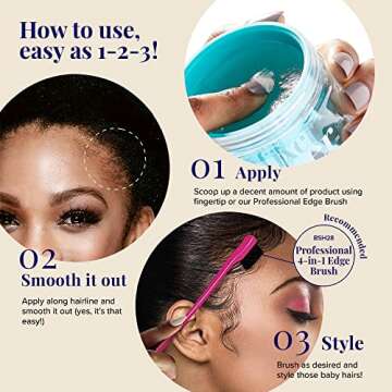 Red by Kiss Edge Fixer Hair Shine Gel, 24 Hour Max Hold, Non-Flaking, Biotin B7 Infused, Natural Styling, Professional Edge Control Wax, Perfect for Braiding (Watermelon)