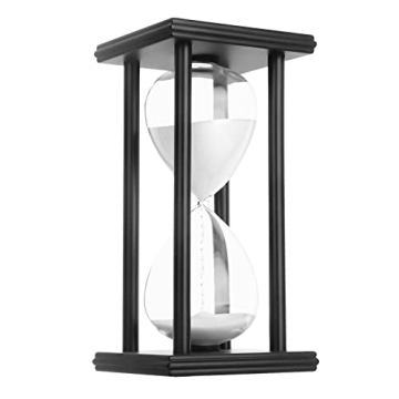 Hourglass Sand Timer,Black Wooden 30/45/60 Minute Sandglass Timer for Home,Desktop,Classroom Kitchen...