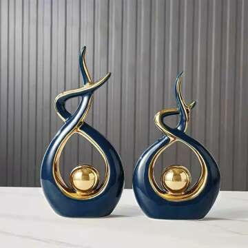 Abstract Ceramic Statue for Home & Office Decor