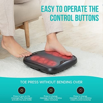 Snailax Shiatsu Foot Massager with Heat for Plantar Fasciitis Relief