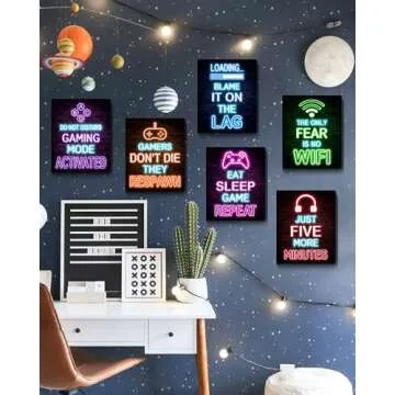 Neon Gamer Room Decor - Video Game Wall Art