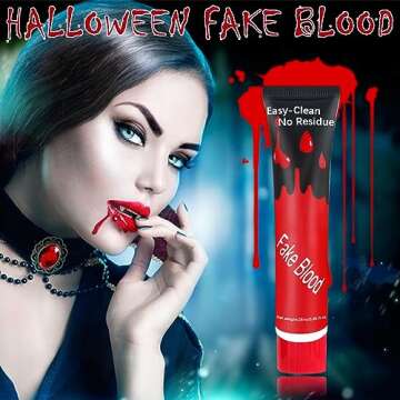 1PCS Halloween Fake Blood Makeup Stage Blood Liquid Fake Blood Washable for Clothes Halloween Zombie...