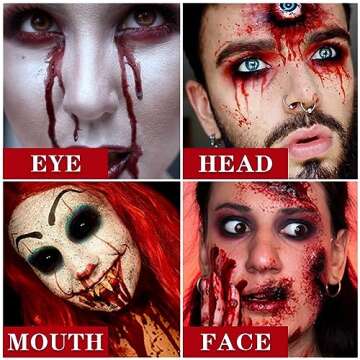 1PCS Halloween Fake Blood Makeup Stage Blood Liquid Fake Blood Washable for Clothes Halloween Zombie Vampire SFX Special Effects Makeup (0.95oz)