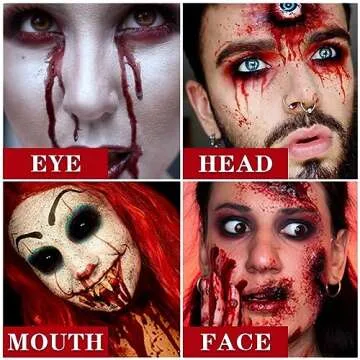 1PCS Halloween Fake Blood Makeup Stage Blood Liquid Fake Blood Washable for Clothes Halloween Zombie Vampire SFX Special Effects Makeup (0.95oz)