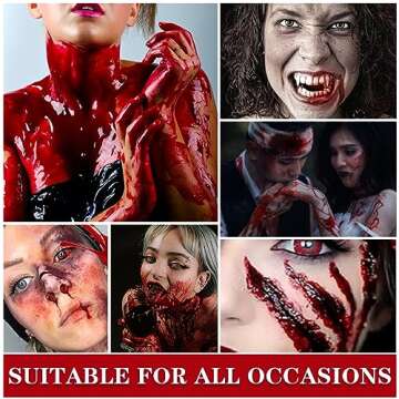1PCS Halloween Fake Blood Makeup Stage Blood Liquid Fake Blood Washable for Clothes Halloween Zombie Vampire SFX Special Effects Makeup (0.95oz)