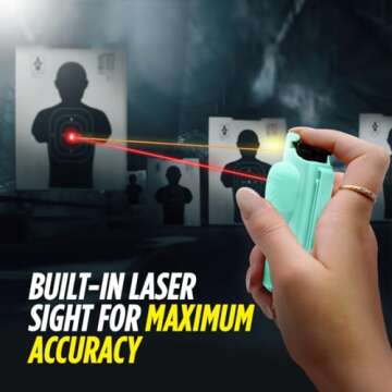 Guard Dog Security AccuFire Pepper Spray for Self Defense, World’s Only Laser Sight pepper spray, Maximum Strength, Red Keychain Pepper Spray with Belt Clip for quick access, 16 Feet Safety Range