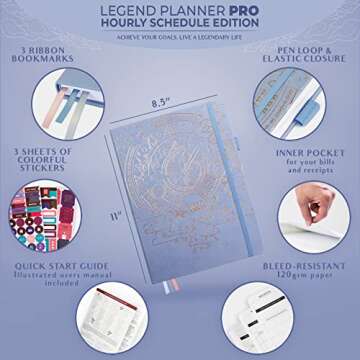 Legend Planner PRO Hourly Schedule - A4 Goal Setting Organizer