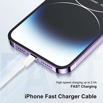 Extra Long iPhone Charger Cable 15 ft/5M,[Apple MFi Certified] USB to Lightning Cable15 ft, iPhone F...