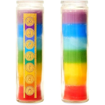 Chakra & Luck Seven Layer Candle to Enhance Meditation
