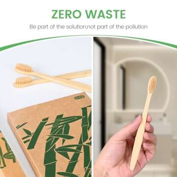 Daletu Bamboo Toothbrushes for Adults, 10 PCS Biodegradable Wooden Toothbrushes, Natural Soft Bristles Wood Toothbrush, Eco Friendly, Compostable and Sustainable