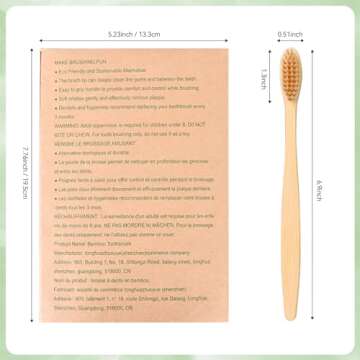 Daletu Bamboo Toothbrushes for Adults, 10 PCS Biodegradable Wooden Toothbrushes, Natural Soft Bristles Wood Toothbrush, Eco Friendly, Compostable and Sustainable