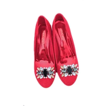 Polkar Elegant Rhinestone Crystal Metal Shoe Clips Shoe Buckle for Wedding Party Decoration (shoe clip round)