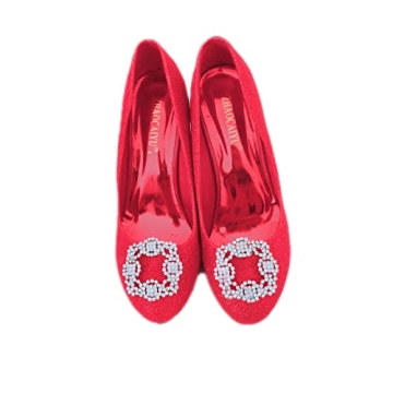 Polkar Elegant Rhinestone Crystal Metal Shoe Clips Shoe Buckle for Wedding Party Decoration (shoe clip round)