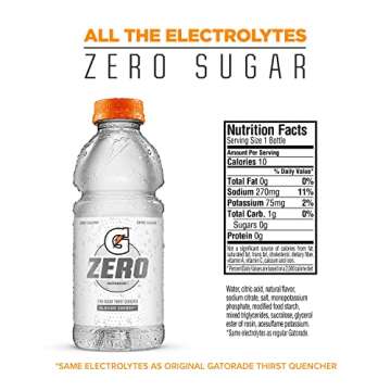 Gatorade Zero Sugar Thirst Quencher, Glacier Cherry, 20 Fl Oz (Pack of 12)
