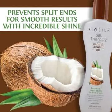 Biosilk Silk Therapy with Natural Coconut Oil Leave-In Treatment, Helps Control Frizz & Flyaways, Sulfate, Paraben & Cruelty-Free, 5.64 Oz