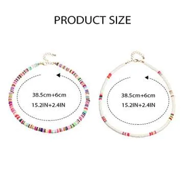 GENBREE Boho Beaded Choker Necklace Colorful Layered Neck Chain Necklaces Beach Short Neck Jewelry for Women