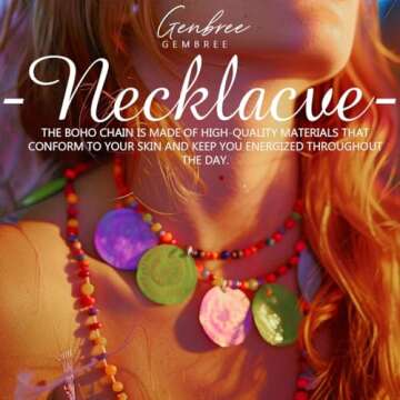 GENBREE Boho Beaded Choker Necklace Colorful Layered Neck Chain Necklaces Beach Short Neck Jewelry for Women