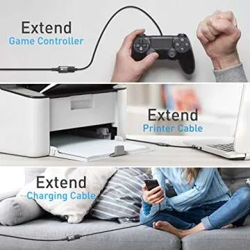 ITANDA 10FT USB 3.0 Extension Cable for Fast Transfers