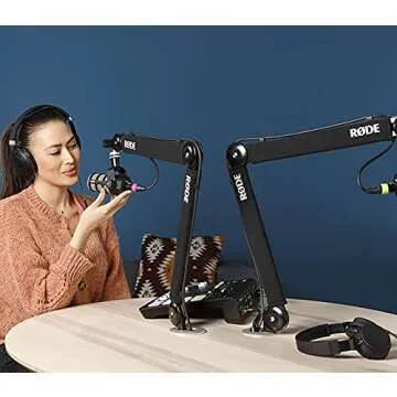 Rode PSA1+ Professional Studio Boom Arm for Broadcast Microphones with Quick Release Microphone Adapter and StreamEye Polishing Cloth