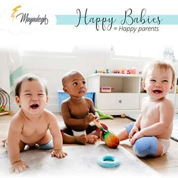 Baby Knee Pads for Crawling Protector -12 Pairs Anti-Slip Adjustable Breathable Cotton Baby Knee Socks Leggings Happy Face & Round Design for Babies Crawling Walking for Infant Toddler Kids Boys Girls